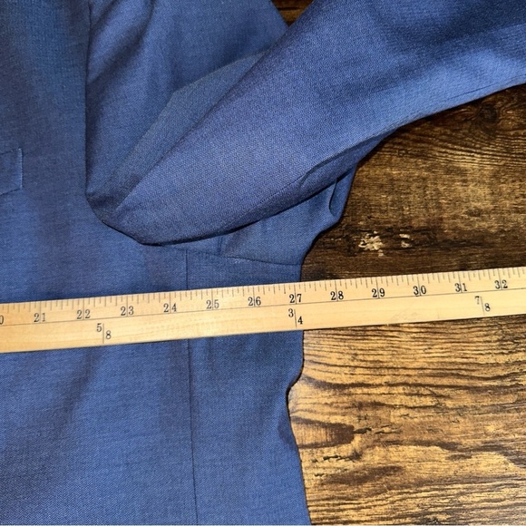 Oak Hill Jacket Perfect Fit Mens 54 Reg Blue Relaxer Micro Chevron Suit Blazer - Picture 11 of 15